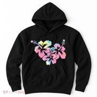 Palm Puff Summer Beach Hawaii Hibiscus Hoodie thumb 0