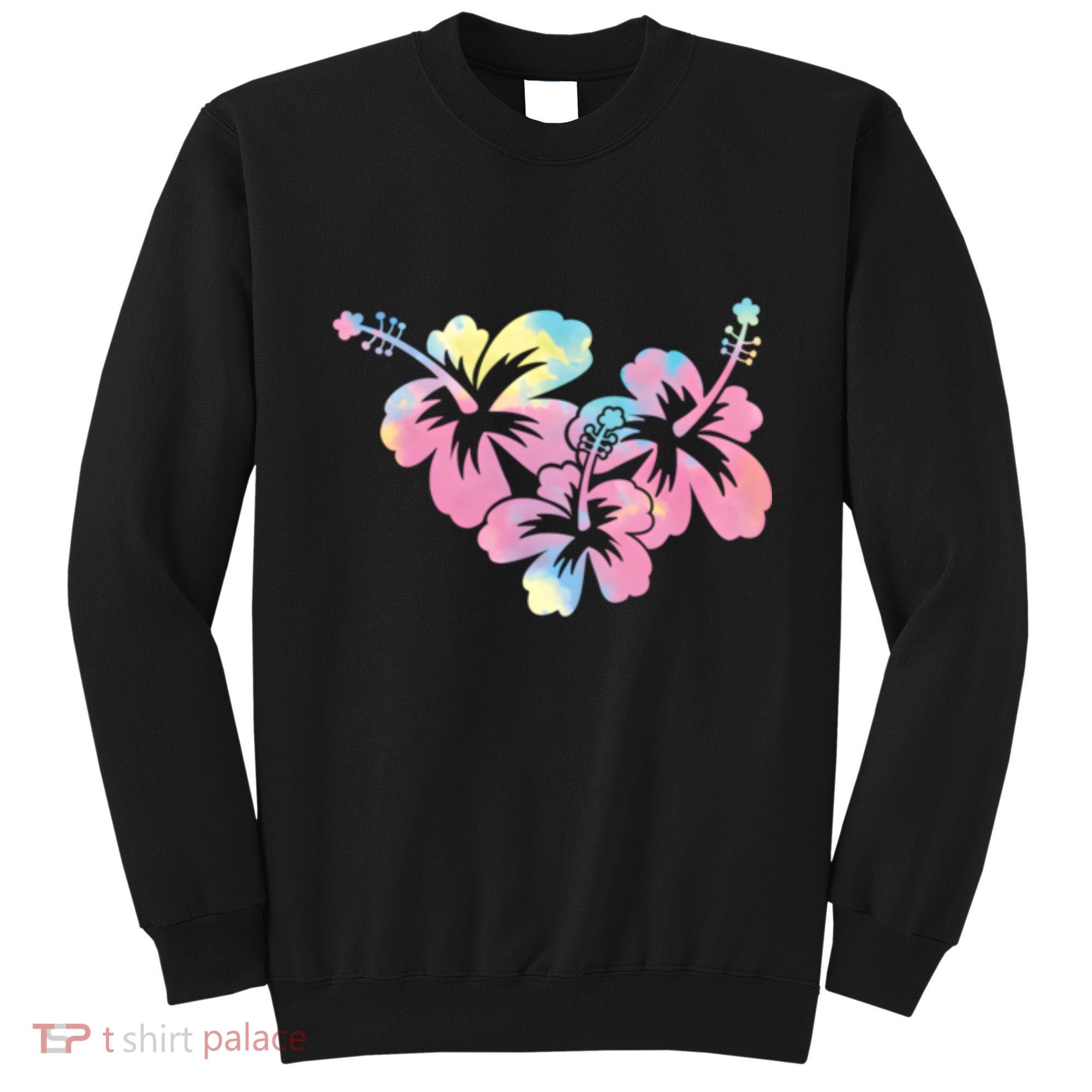 Palm Puff Summer Beach Hawaii Hibiscus Sweatshirt