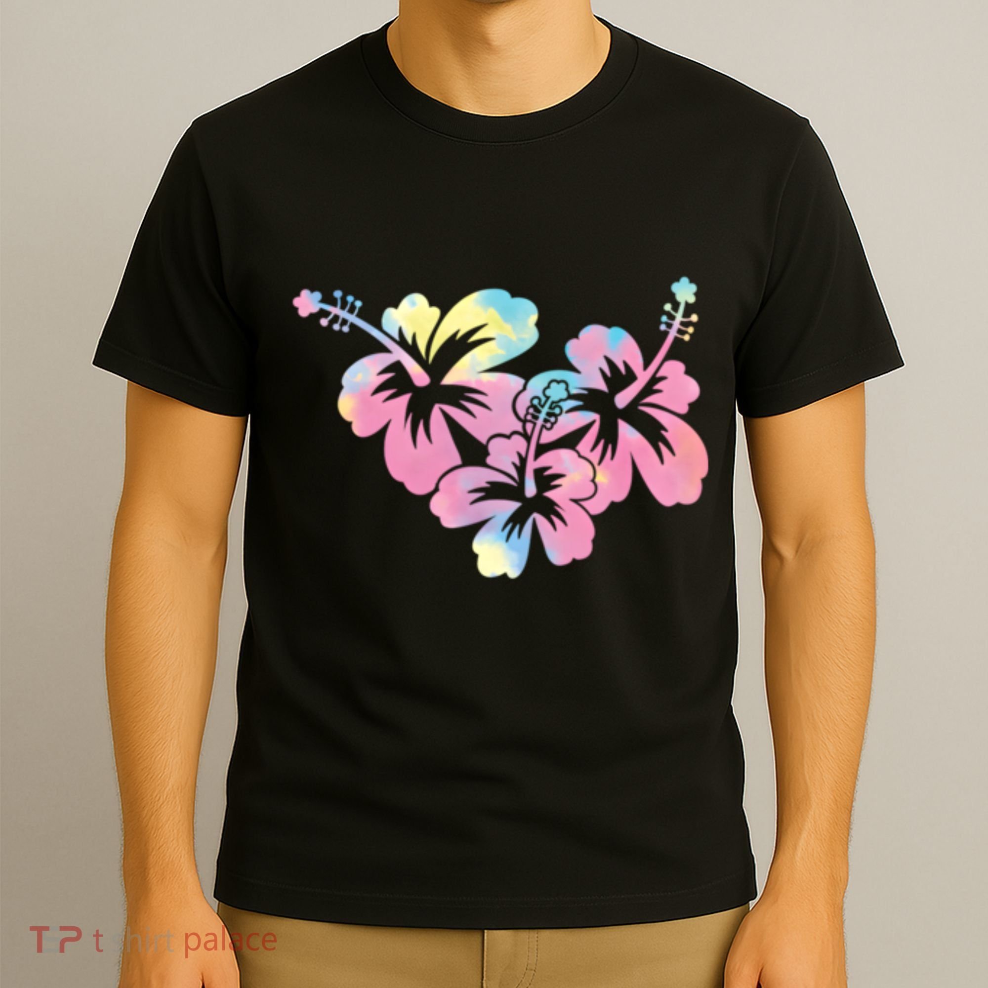 Palm Puff Summer Beach Hawaii Hibiscus T-Shirt