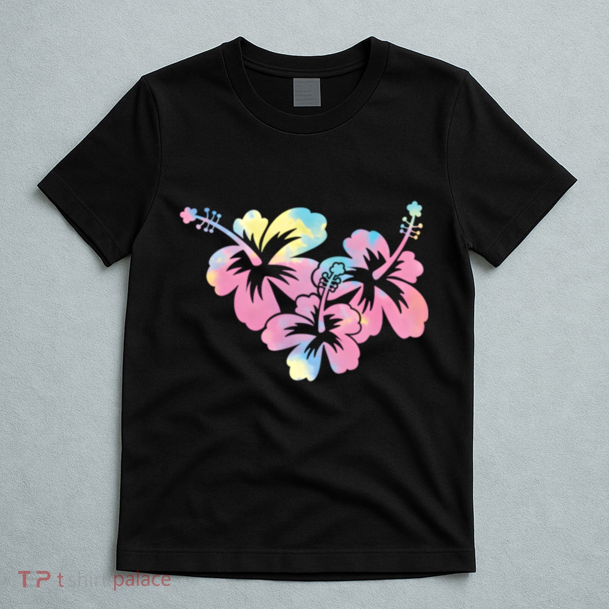 Palm Puff Summer Beach Hawaii Hibiscus T-Shirt