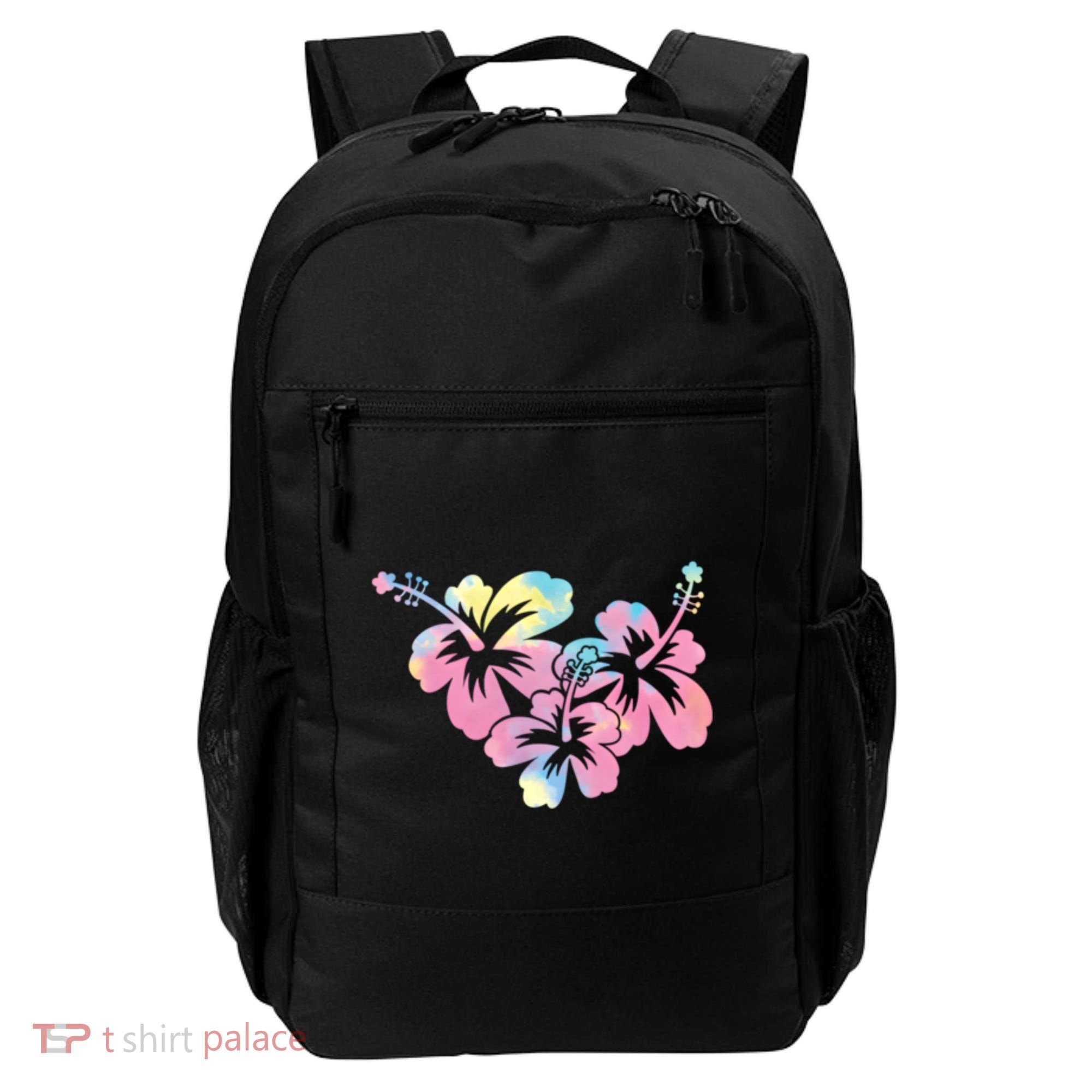 Palm Puff Summer Beach Hawaii Hibiscus Backpack