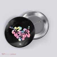 Palm Puff Summer Beach Hawaii Hibiscus Button thumb 0