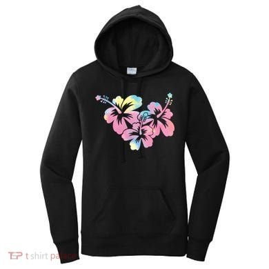 Palm Puff Summer Beach Hawaii Hibiscus Women's Hoodie