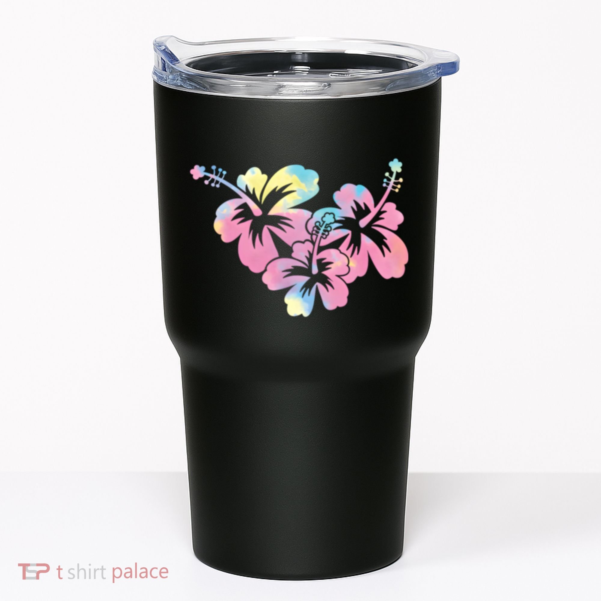 Palm Puff Summer Beach Hawaii Hibiscus Tumbler