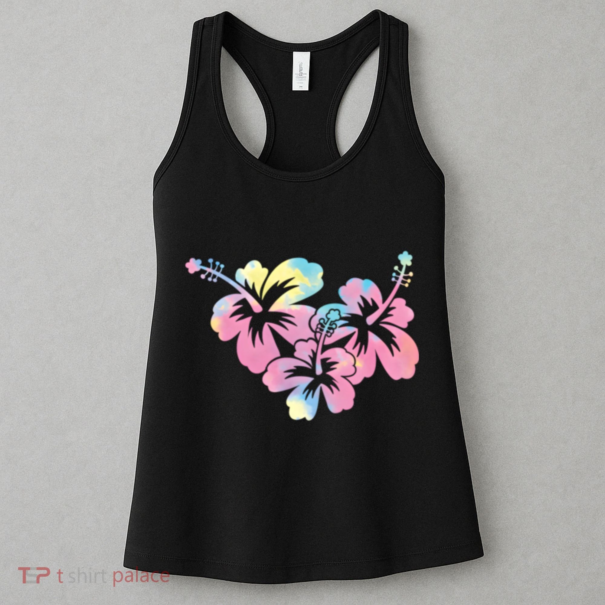 Palm Puff Summer Beach Hawaii Hibiscus Women's Tank Top