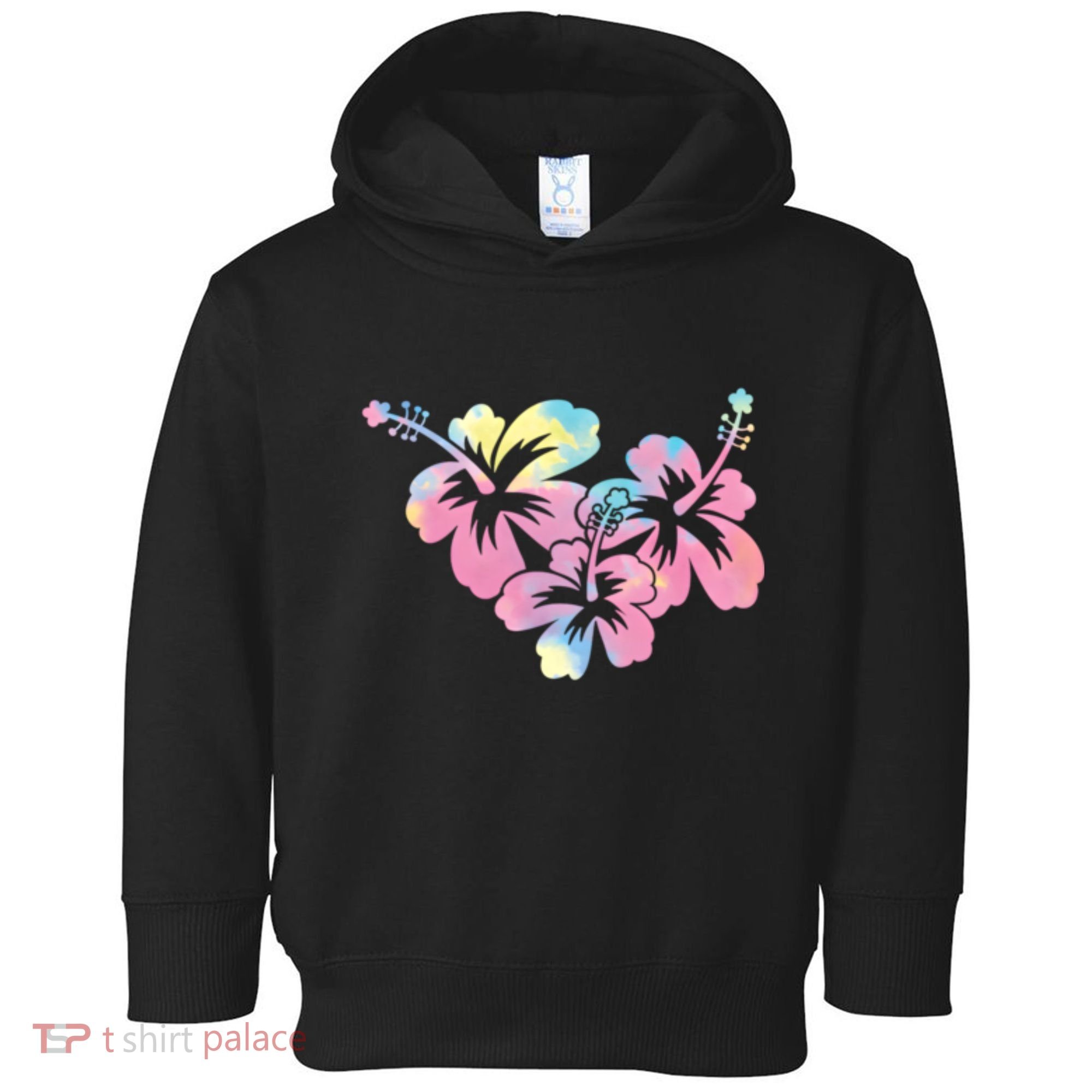 Palm Puff Summer Beach Hawaii Hibiscus Toddler Hoodie