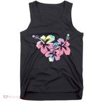 Palm Puff Summer Beach Hawaii Hibiscus Tank Top thumb 0