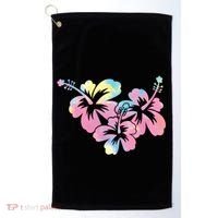 Palm Puff Summer Beach Hawaii Hibiscus Golf Towel thumb 0