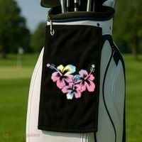 Palm Puff Summer Beach Hawaii Hibiscus Golf Towel thumb 2