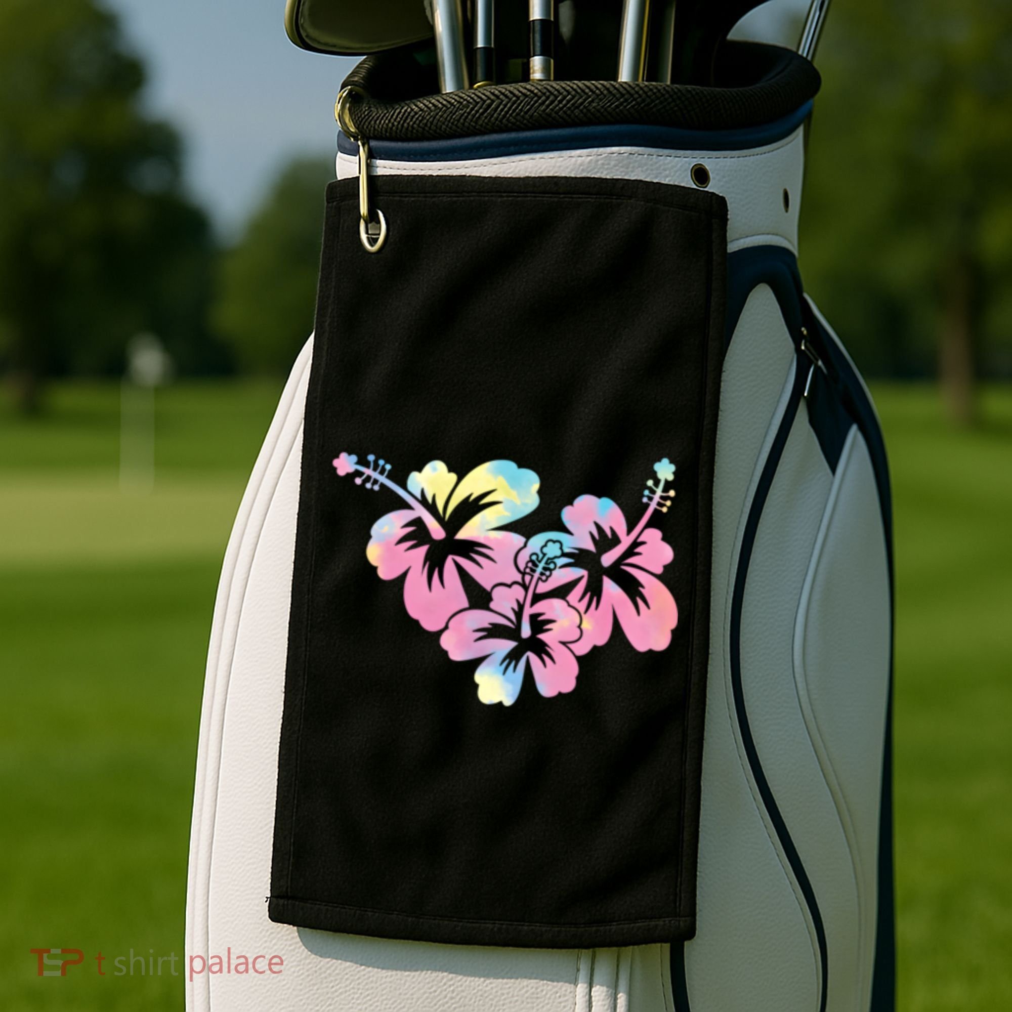 Palm Puff Summer Beach Hawaii Hibiscus Golf Towel