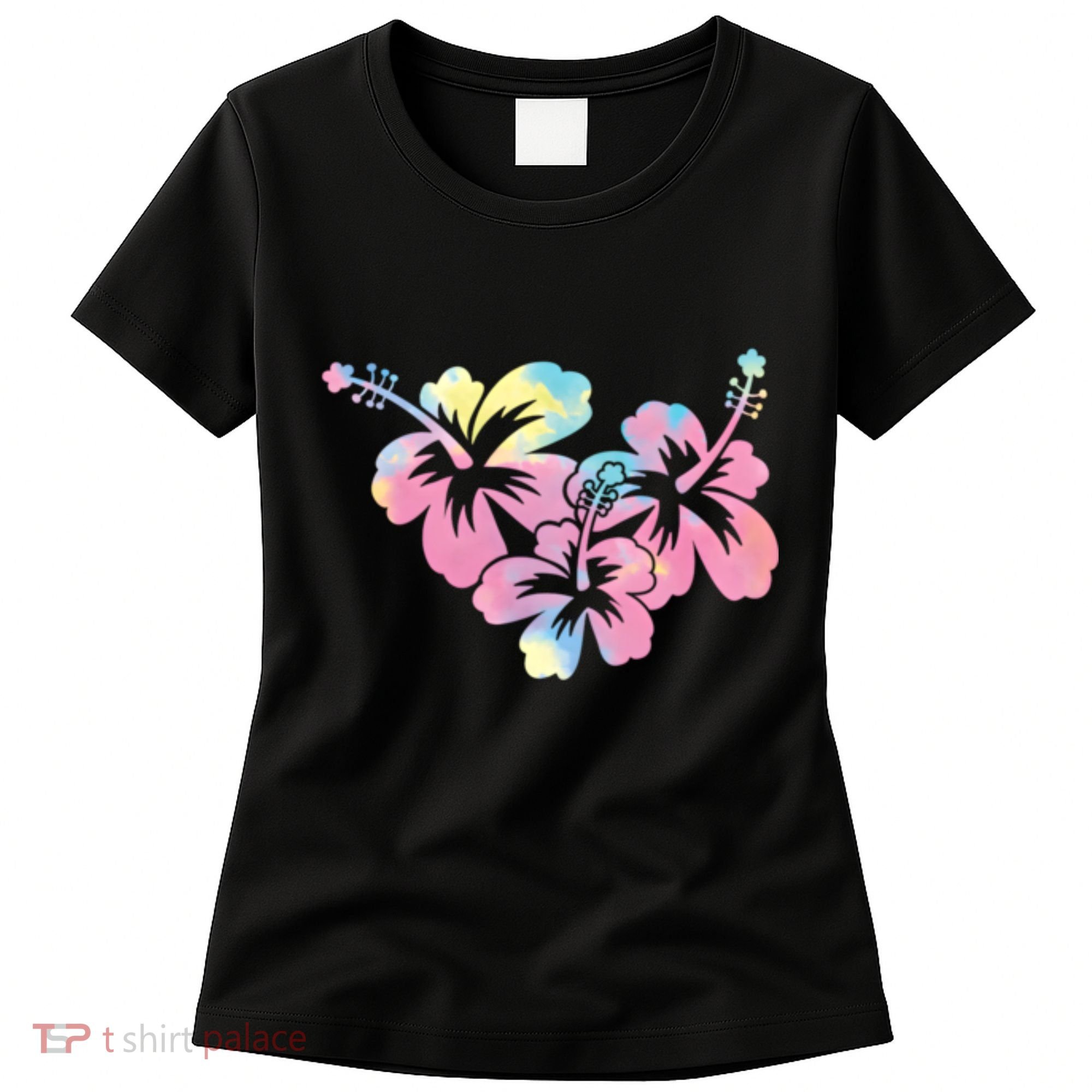 Palm Puff Summer Beach Hawaii Hibiscus Women's T-Shirt