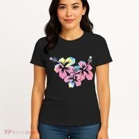 Palm Puff Summer Beach Hawaii Hibiscus Women's T-Shirt thumb 4