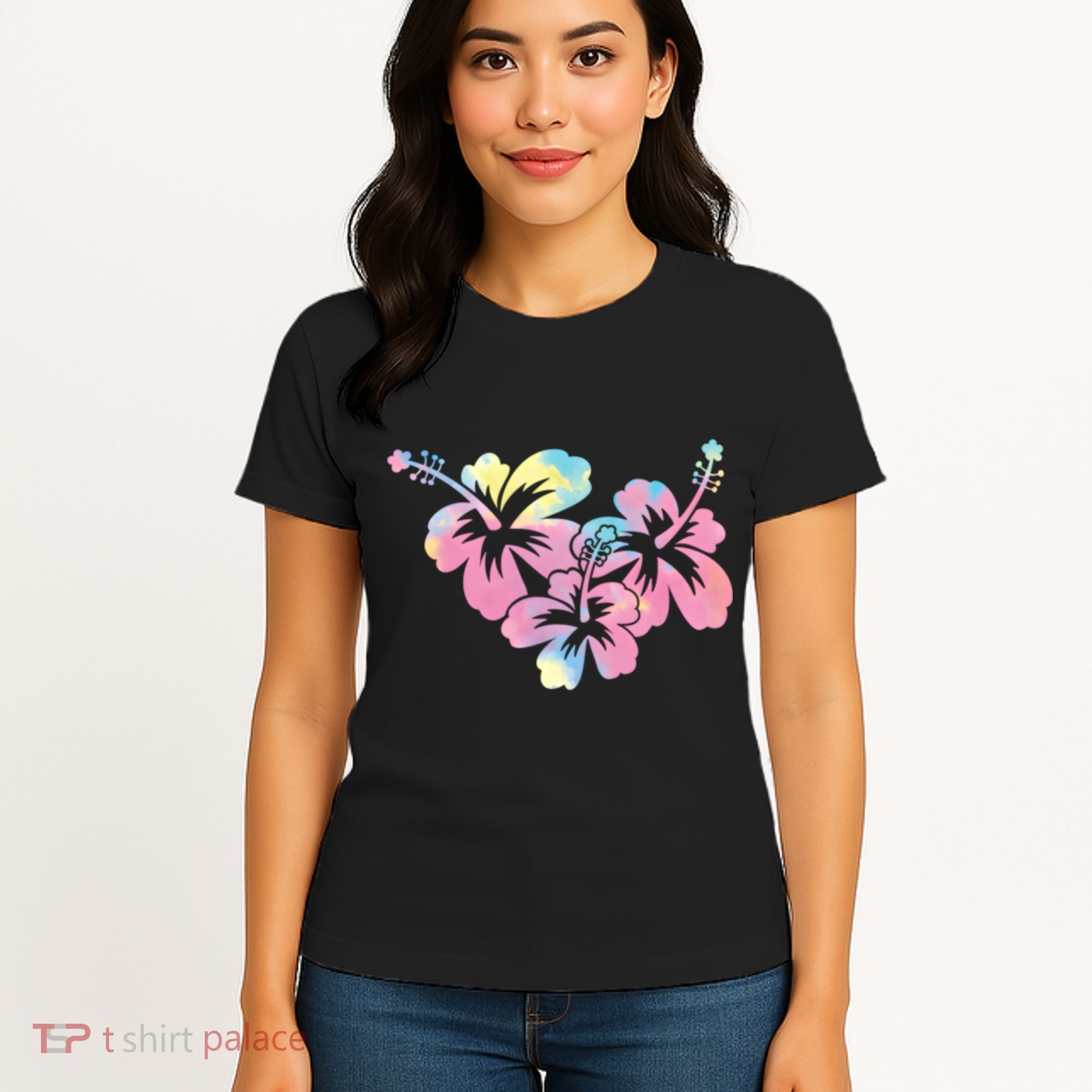 Palm Puff Summer Beach Hawaii Hibiscus Women's T-Shirt