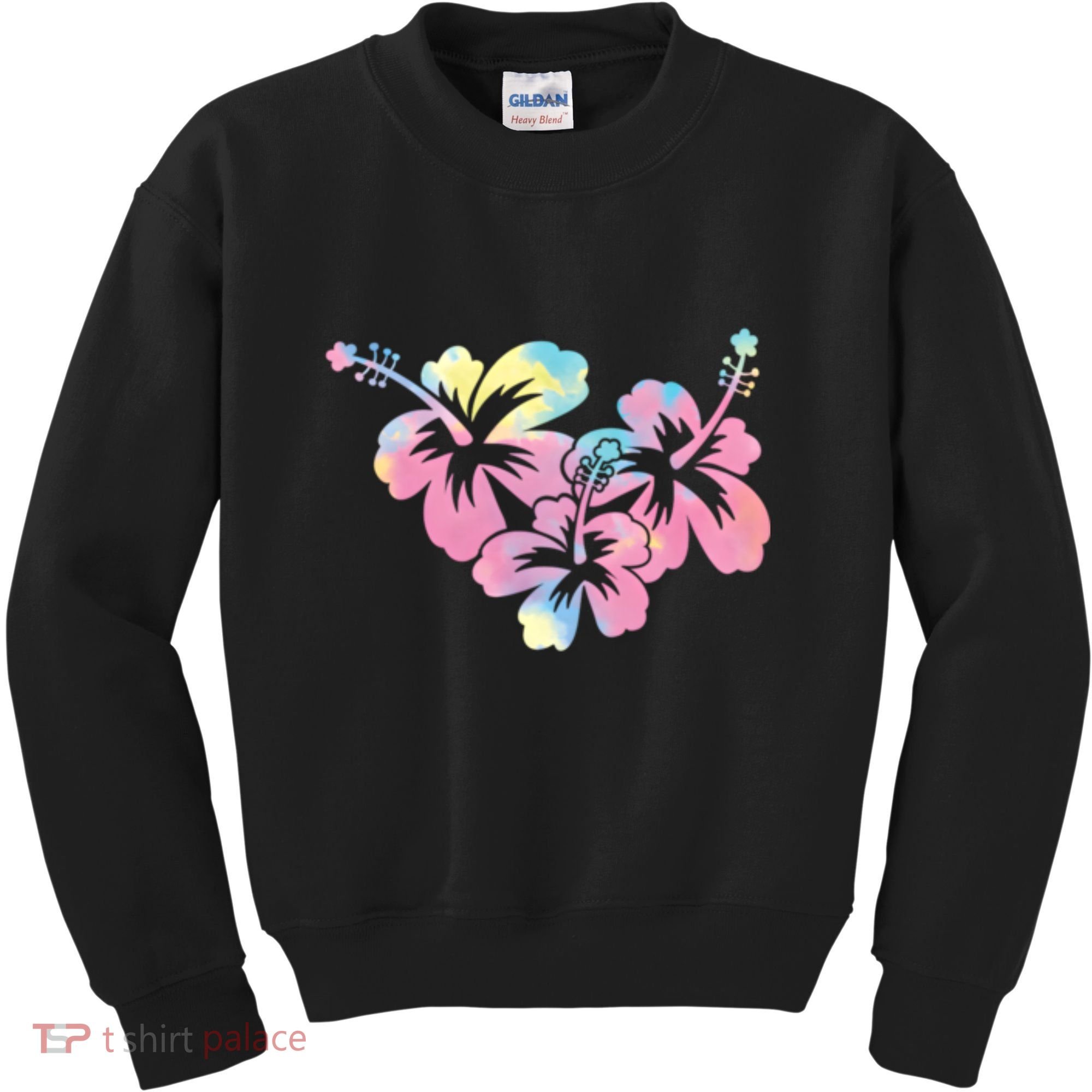 Palm Puff Summer Beach Hawaii Hibiscus Kids Sweatshirt