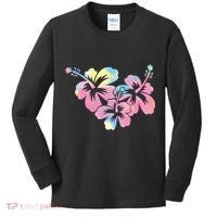 Palm Puff Summer Beach Hawaii Hibiscus Kids Long Sleeve Shirt thumb 0