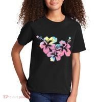 Palm Puff Summer Beach Hawaii Hibiscus Kids T-Shirt thumb 2
