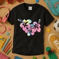 Palm Puff Summer Beach Hawaii Hibiscus Kids T-Shirt thumb 3