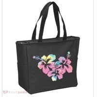 Palm Puff Summer Beach Hawaii Hibiscus Tote Bag thumb 2