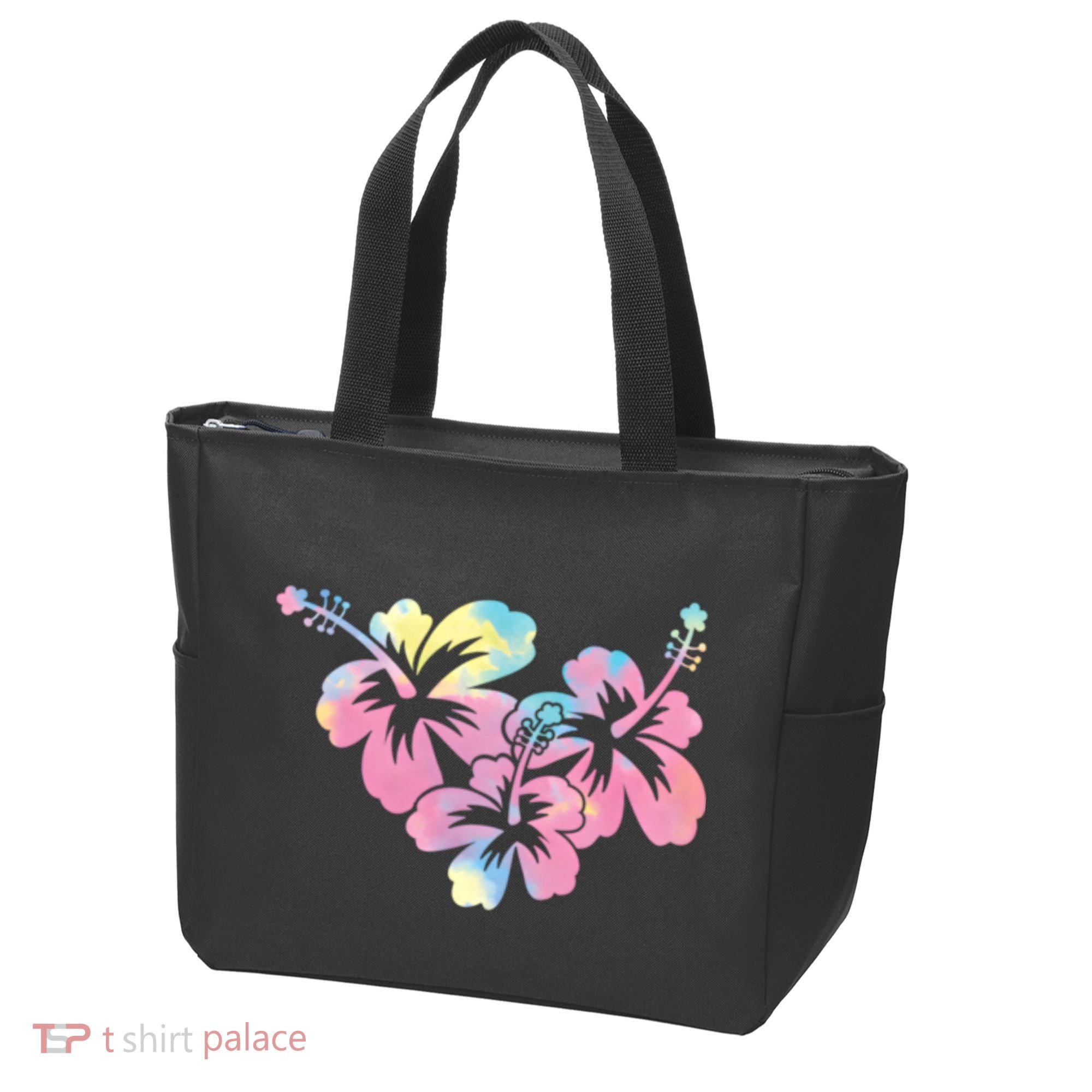 Palm Puff Summer Beach Hawaii Hibiscus Tote Bag