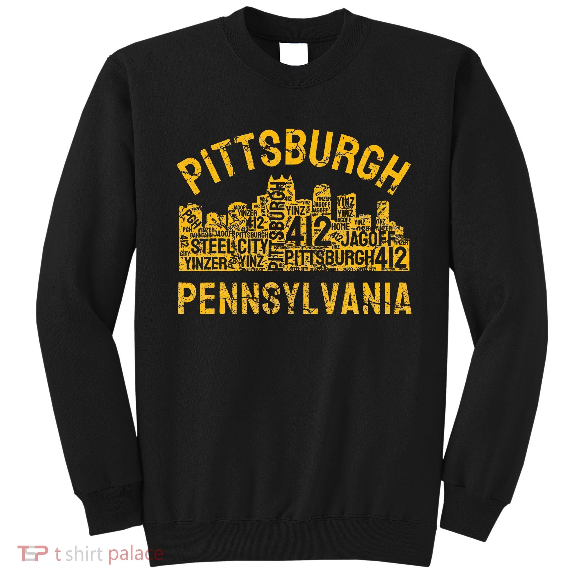 Pittsburgh Pennsylvania Steel City Skyline 412 Home Sweatshirt