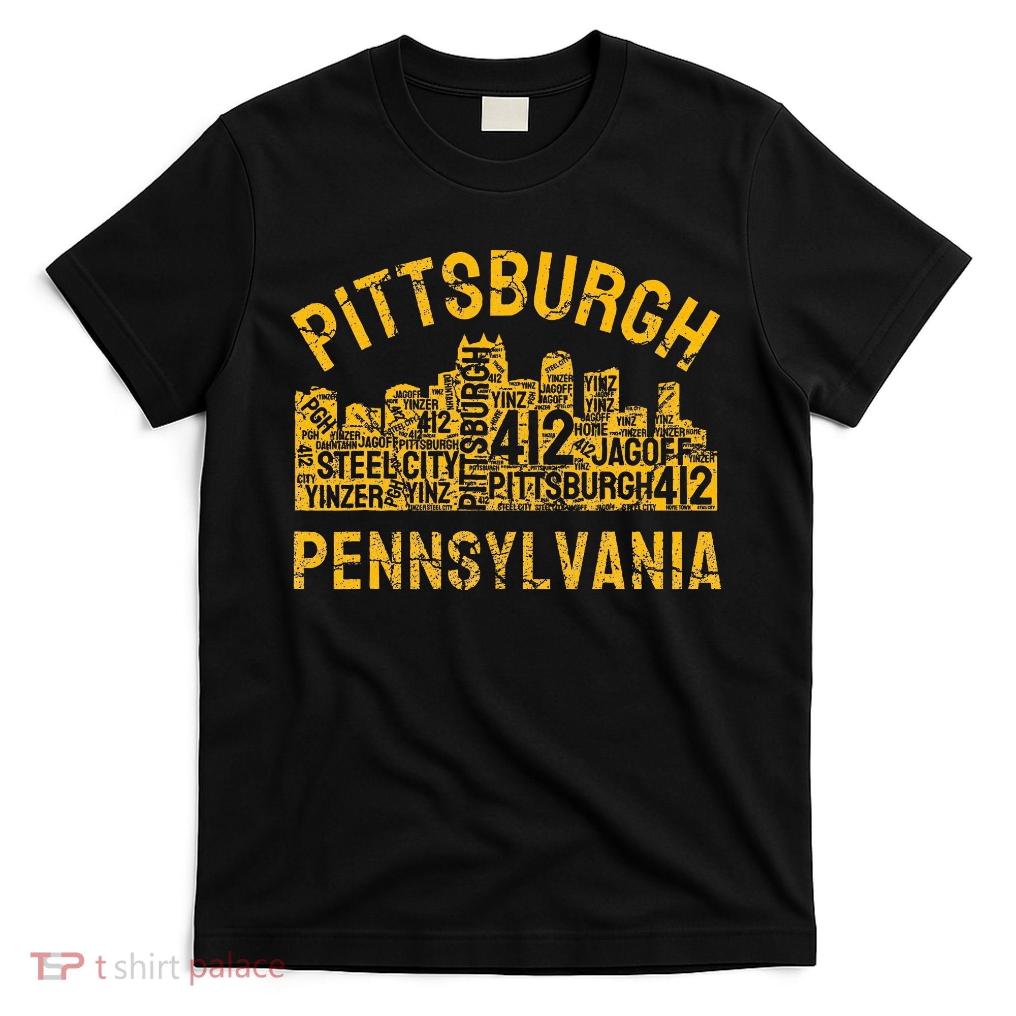 Pittsburgh Pennsylvania Steel City Skyline 412 Home T-Shirt