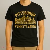 Pittsburgh Pennsylvania Steel City Skyline 412 Home T-Shirt thumb 3