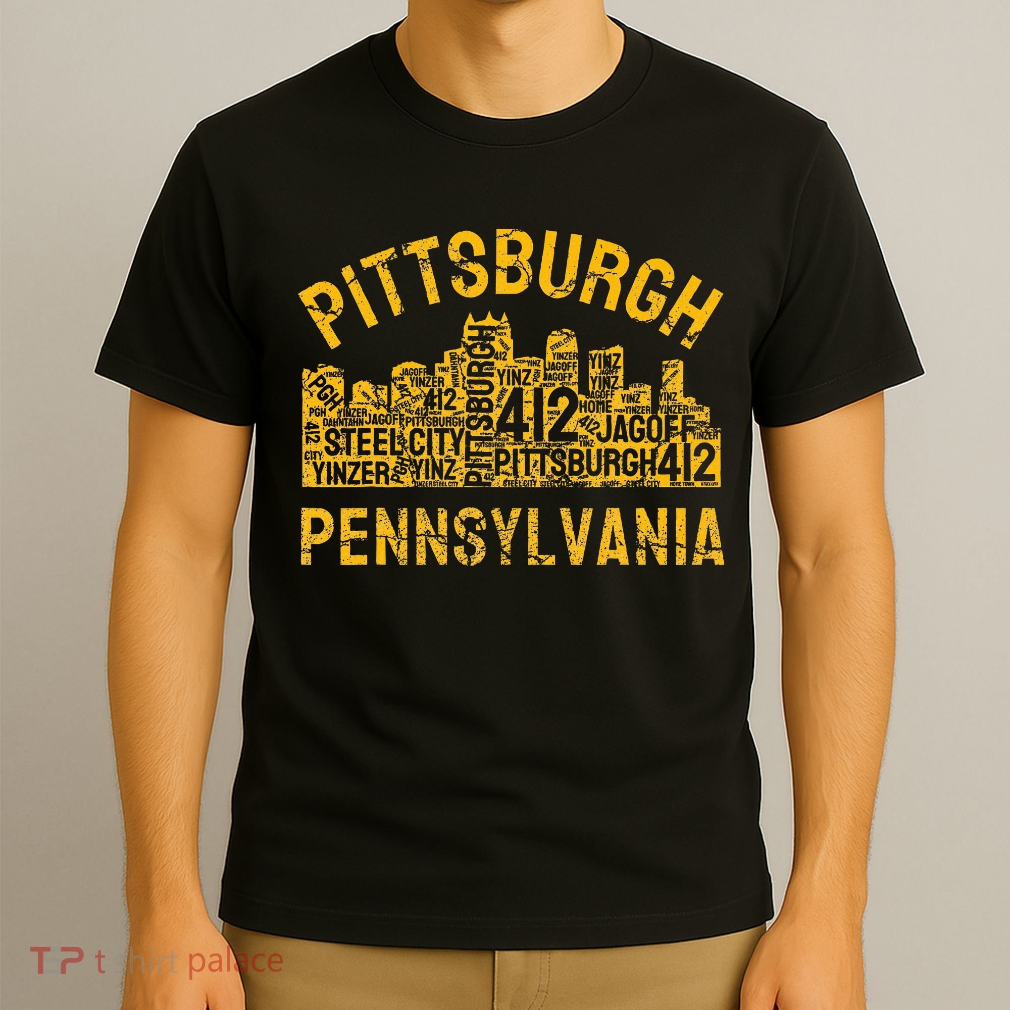 Pittsburgh Pennsylvania Steel City Skyline 412 Home T-Shirt
