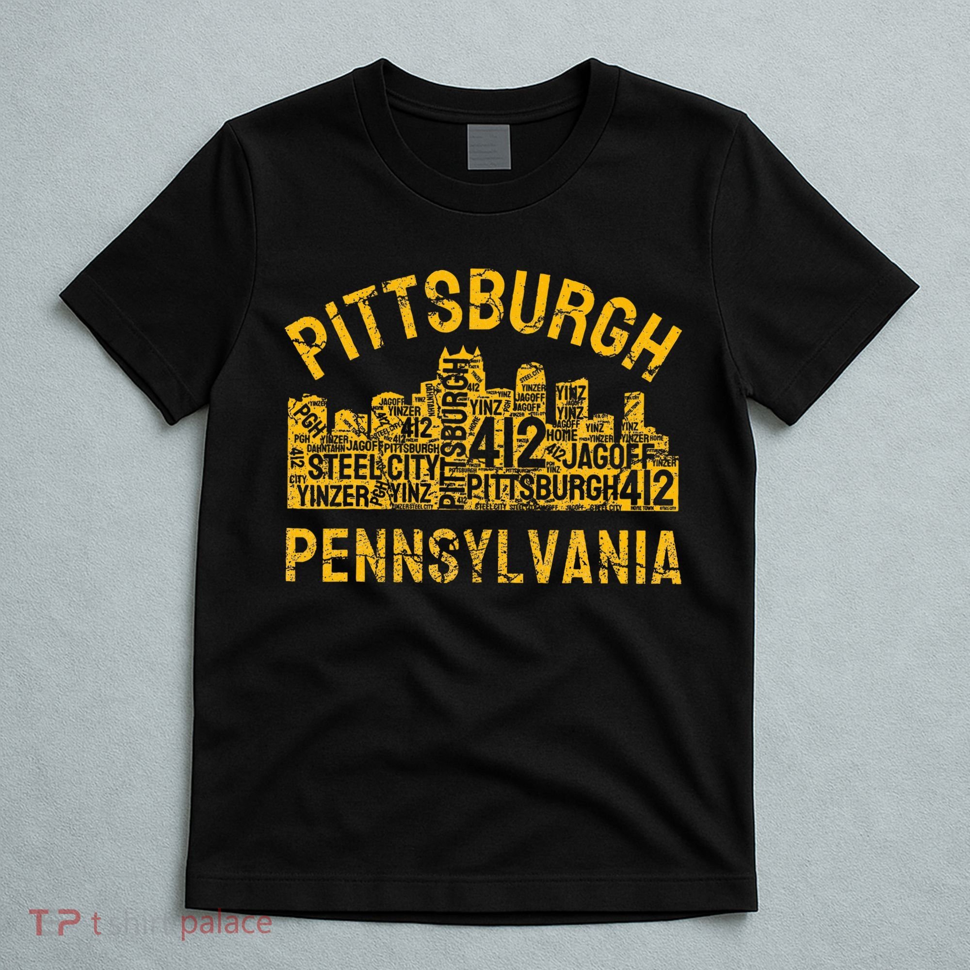 Pittsburgh Pennsylvania Steel City Skyline 412 Home T-Shirt