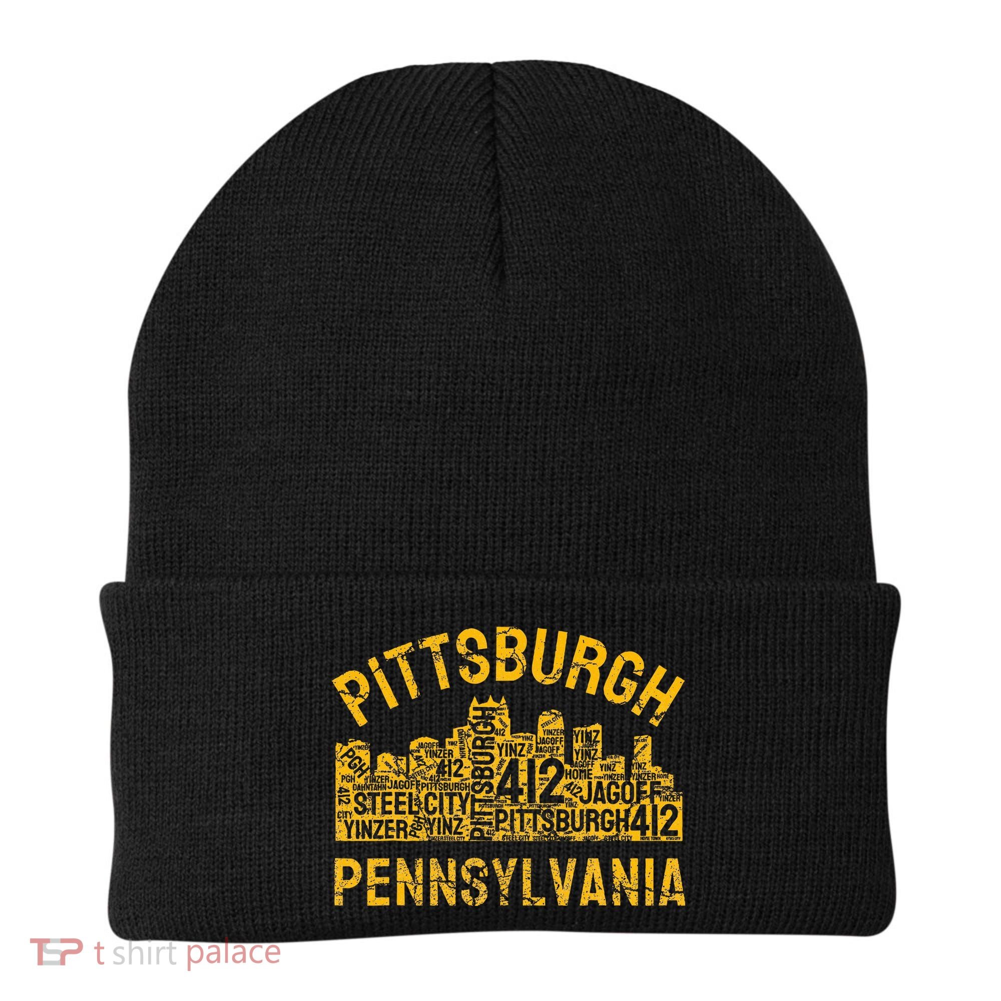 Pittsburgh Pennsylvania Steel City Skyline 412 Home Beanie