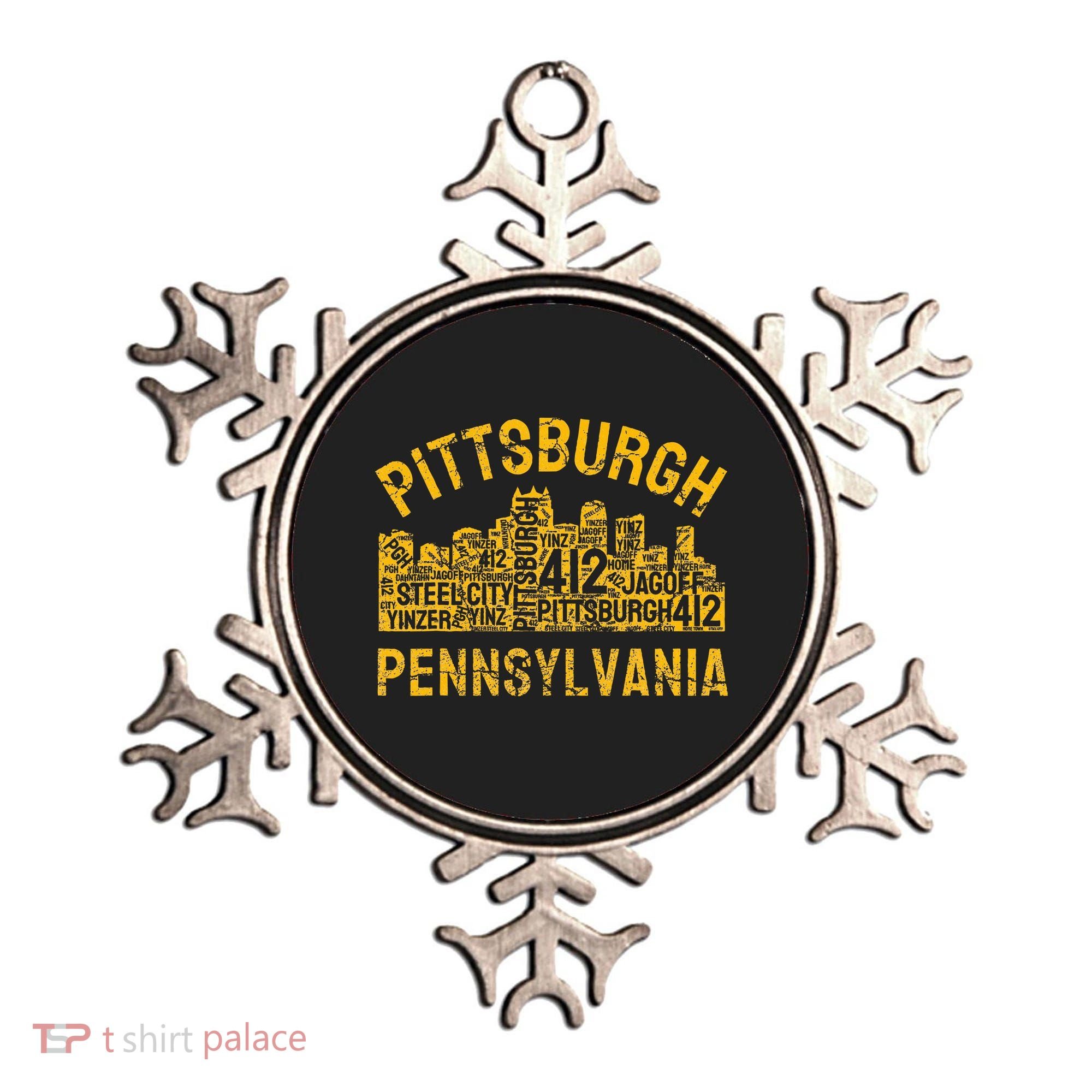 Pittsburgh Pennsylvania Steel City Skyline 412 Home Ornament