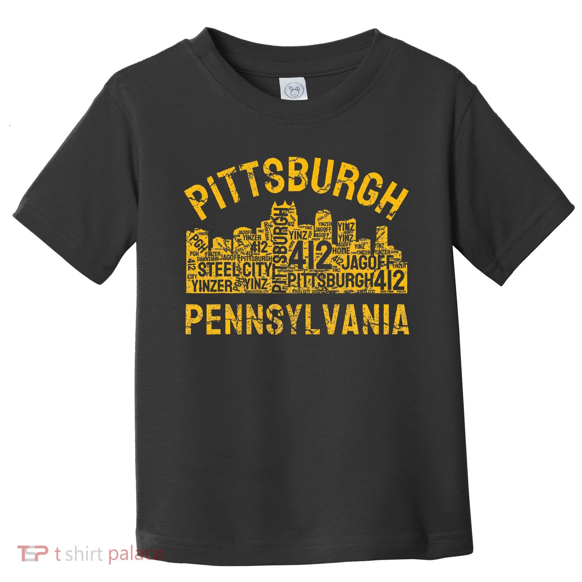 Pittsburgh Pennsylvania Steel City Skyline 412 Home Toddler T-Shirt