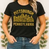 Pittsburgh Pennsylvania Steel City Skyline 412 Home Women's T-Shirt thumb 2