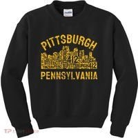 Pittsburgh Pennsylvania Steel City Skyline 412 Home Kids Sweatshirt thumb 0