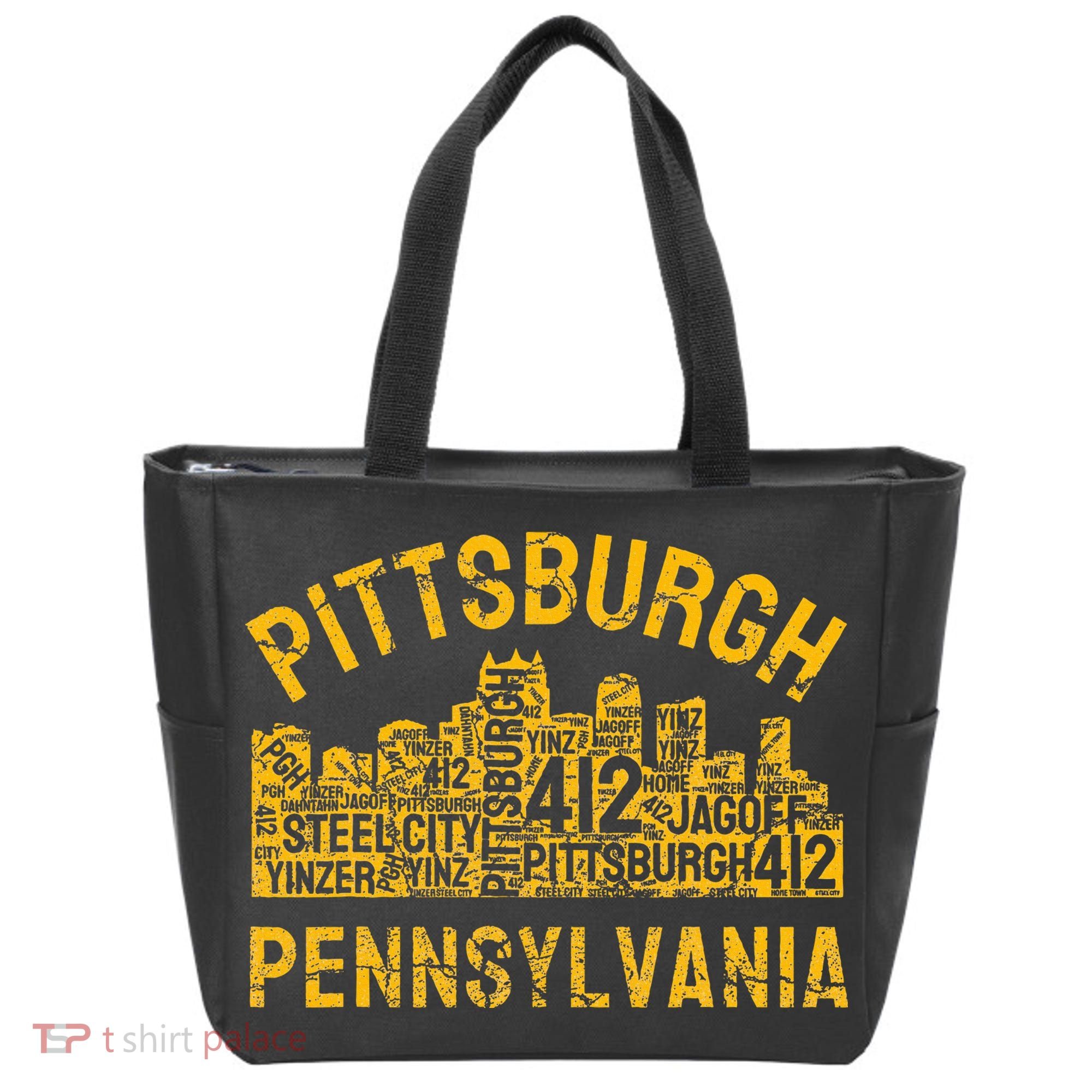 Pittsburgh Pennsylvania Steel City Skyline 412 Home Tote Bag