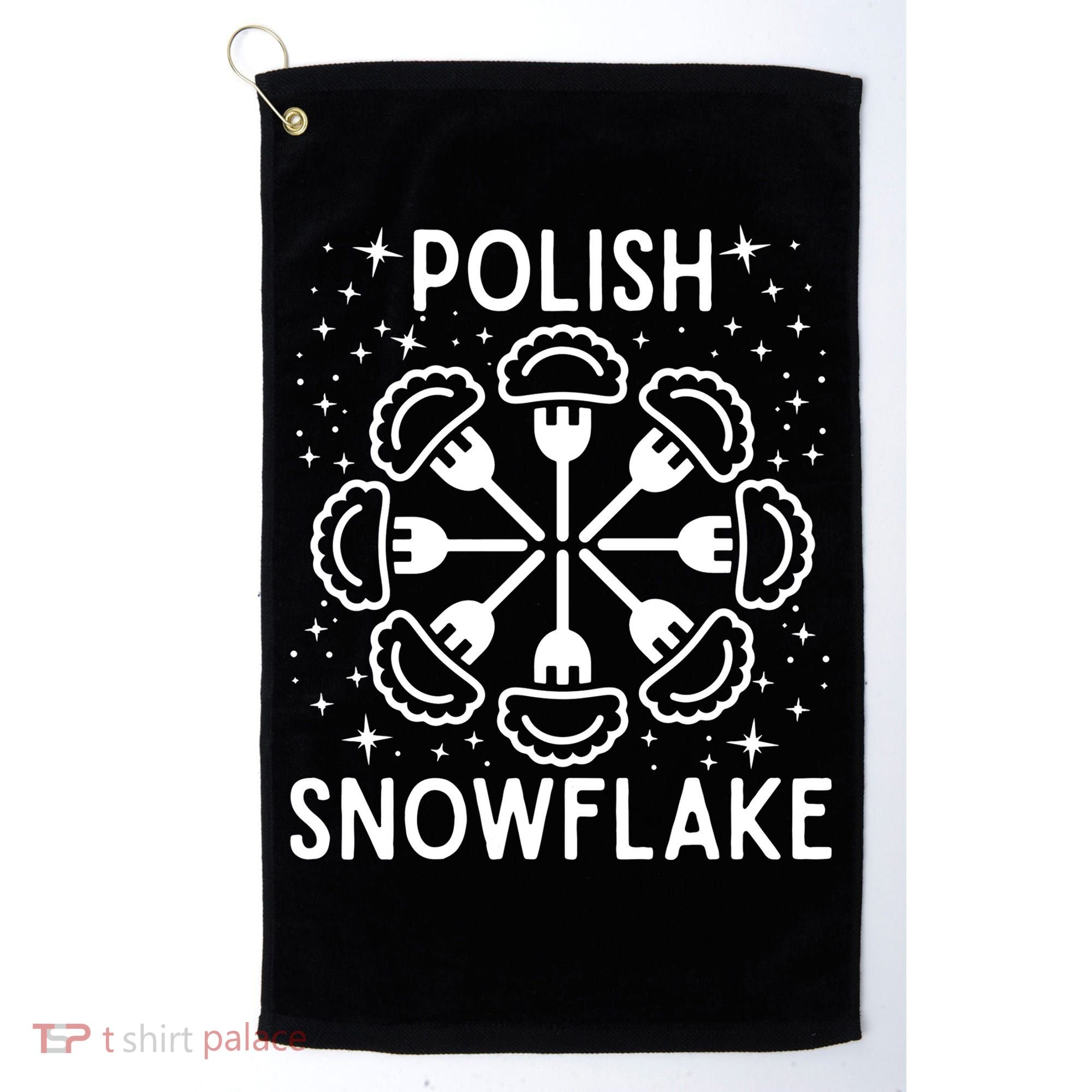 Polish Pierogi Snowflake Golf Towel