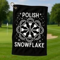 Polish Pierogi Snowflake Golf Towel thumb 1