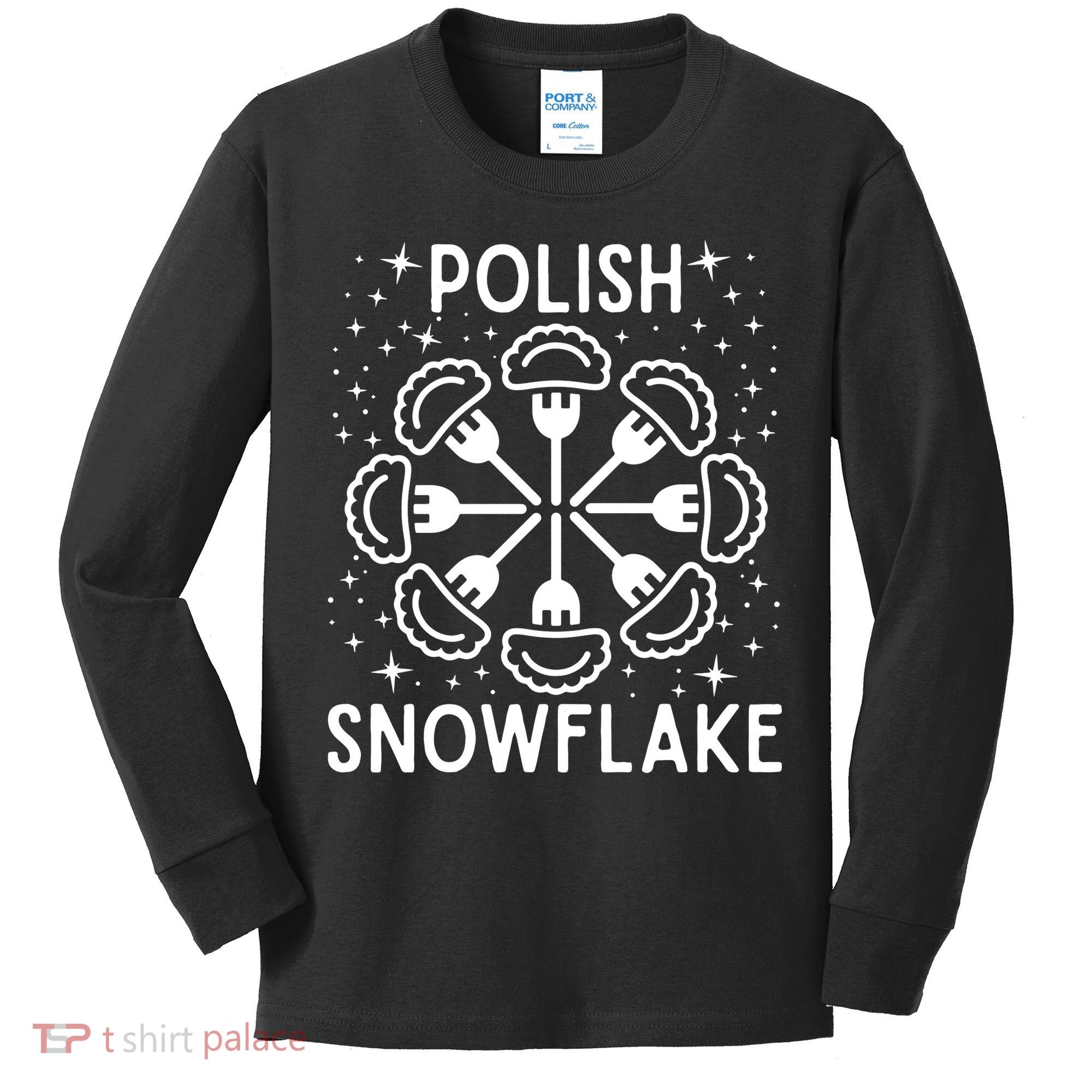 Polish Pierogi Snowflake Kids Long Sleeve Shirt