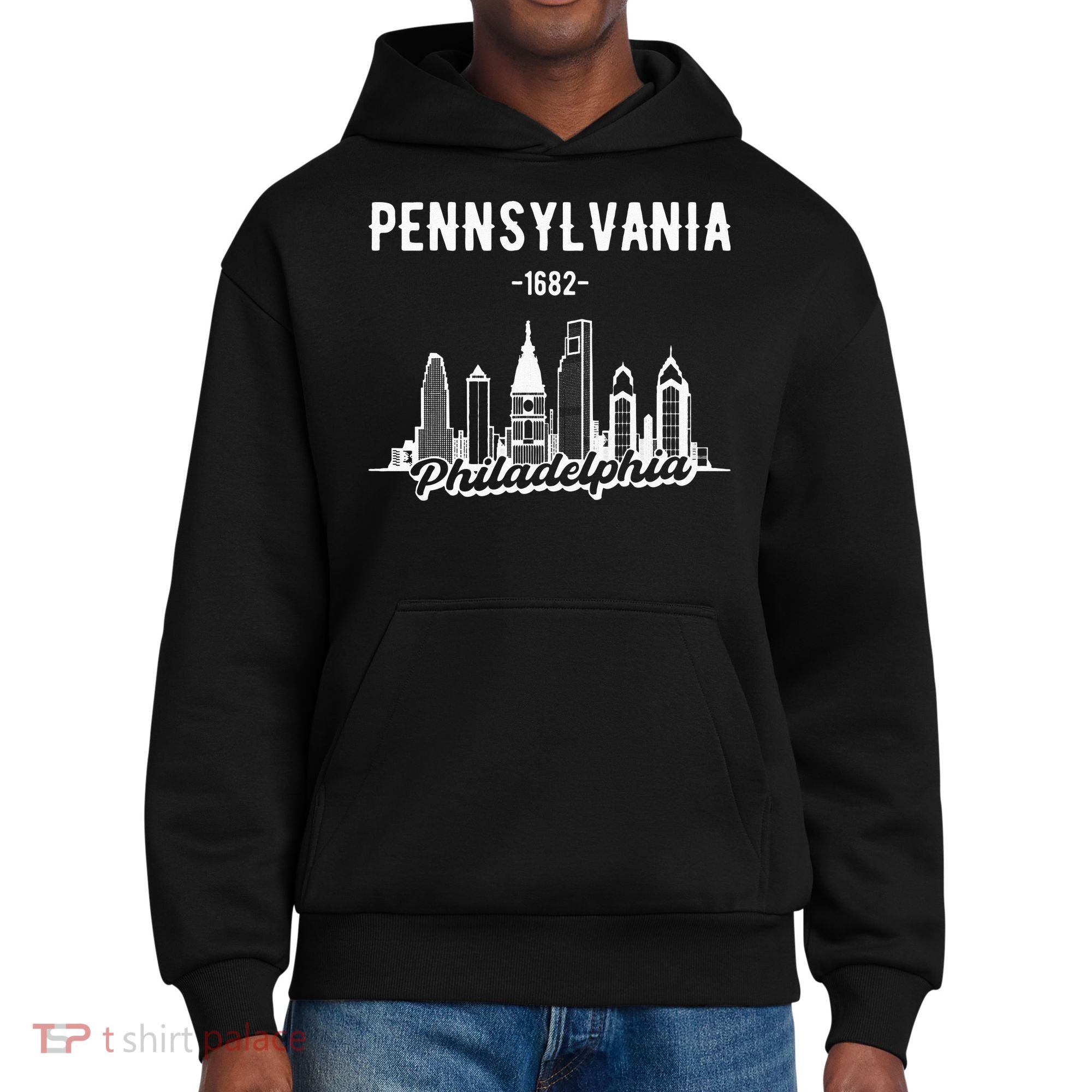 Philadelphia Pennsylvania Skyline District V.I.T. Heavyweight Hoodie