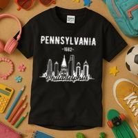 Philadelphia Pennsylvania Skyline Kids T-Shirt thumb 3