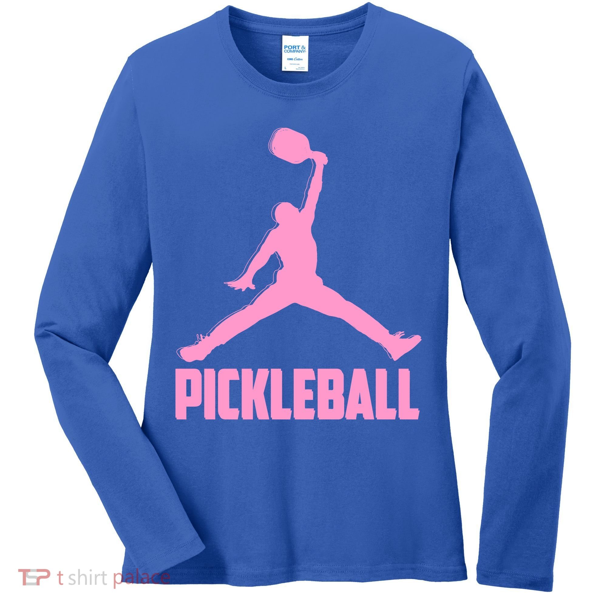 Pink Pickleball Sports Logo Women's Long Sleeve Shirt