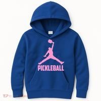 Pink Pickleball Sports Logo Kids Hoodie thumb 0