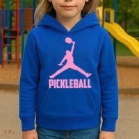 Pink Pickleball Sports Logo Kids Hoodie thumb 3