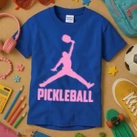 Pink Pickleball Sports Logo Kids T-Shirt thumb 3