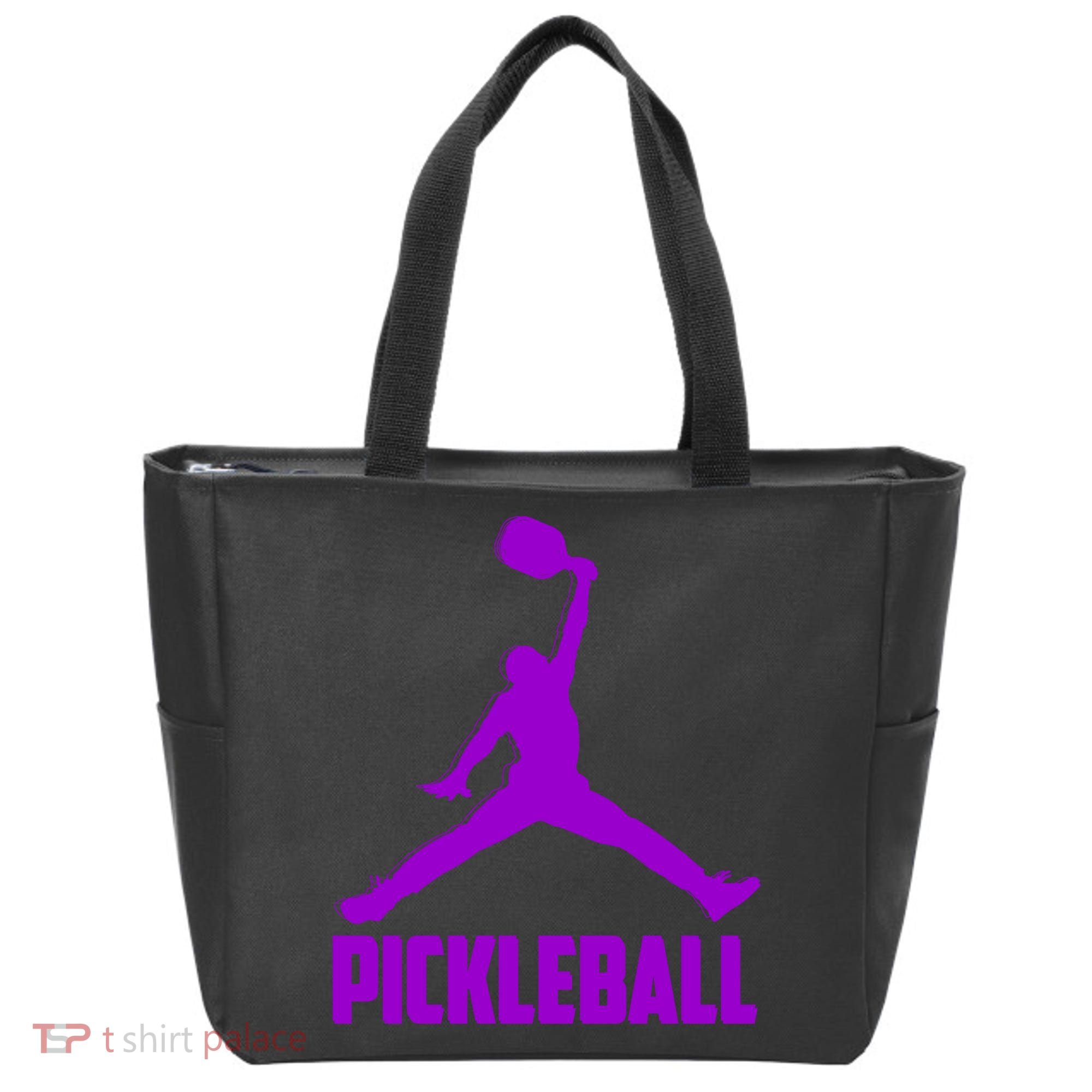 Purple Pickleball Sports Logo Tote Bag