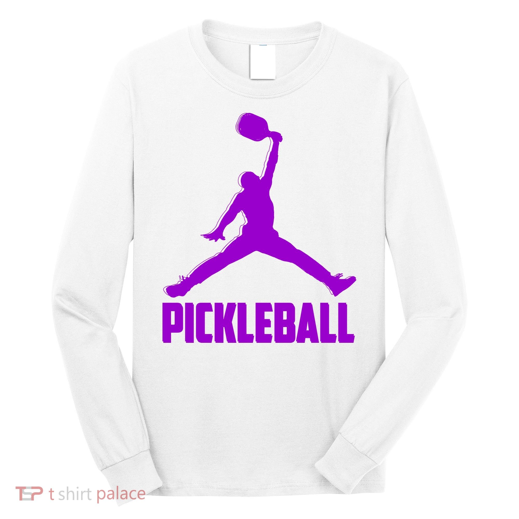 Purple Pickleball Sports Logo Long Sleeve Shirt
