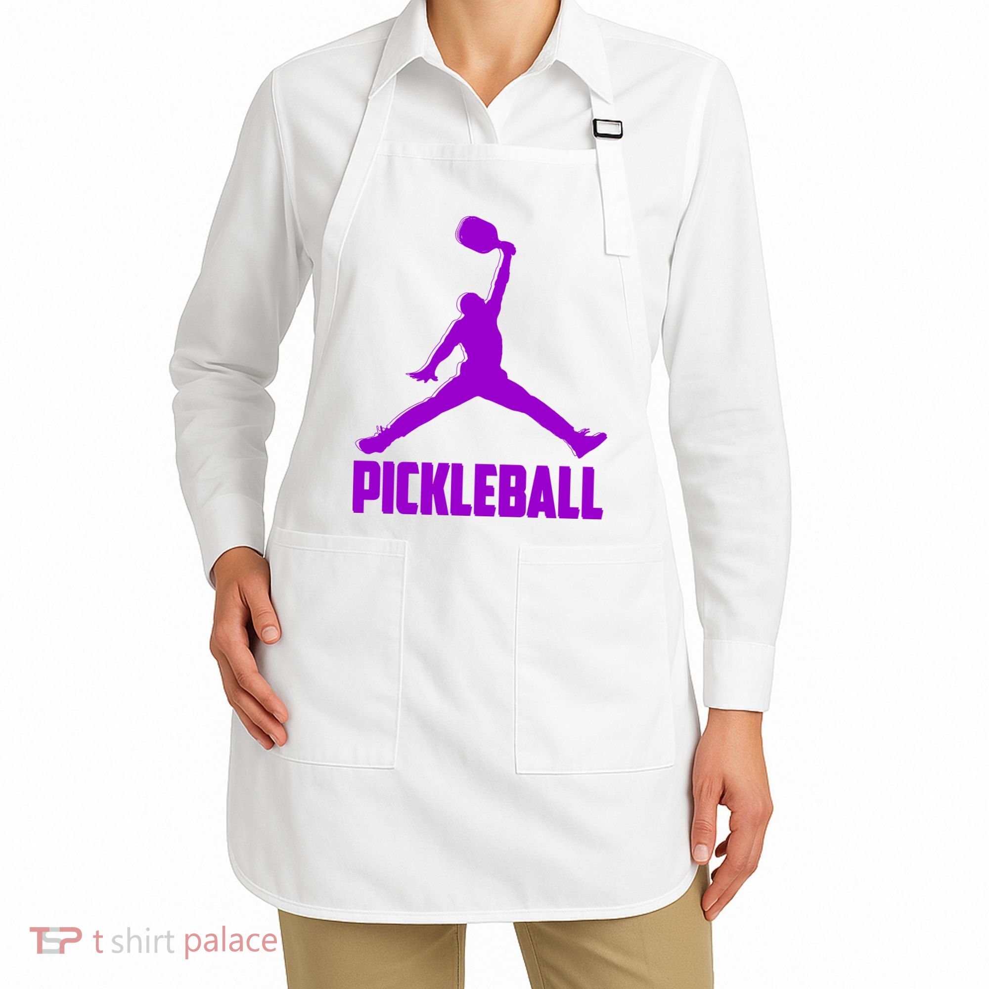 Purple Pickleball Sports Logo Apron
