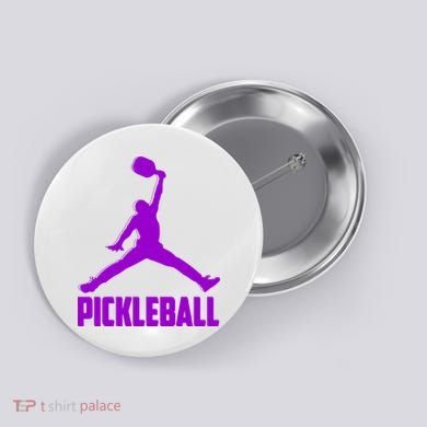 Purple Pickleball Sports Logo Button