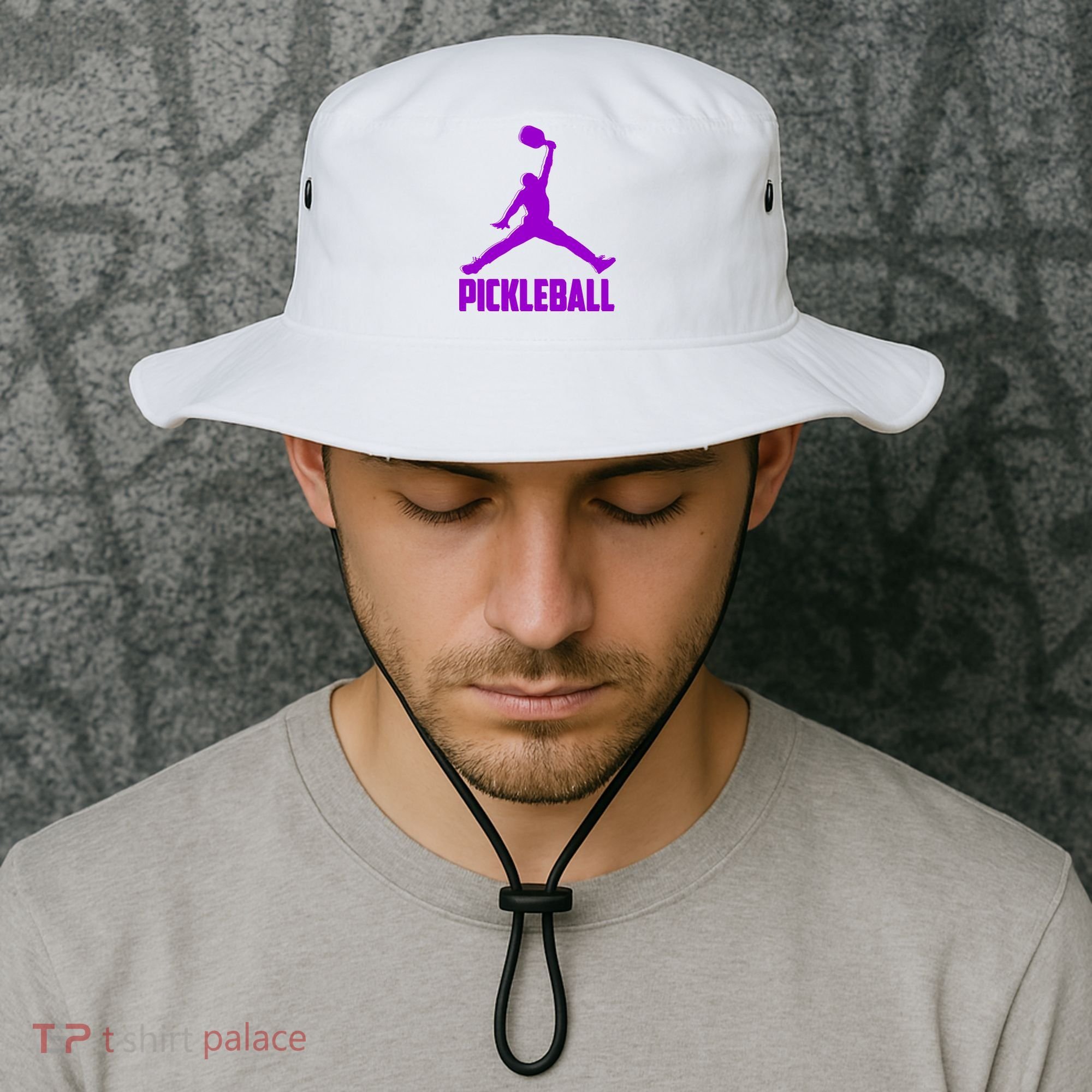 Purple Pickleball Sports Logo Bucket Hat