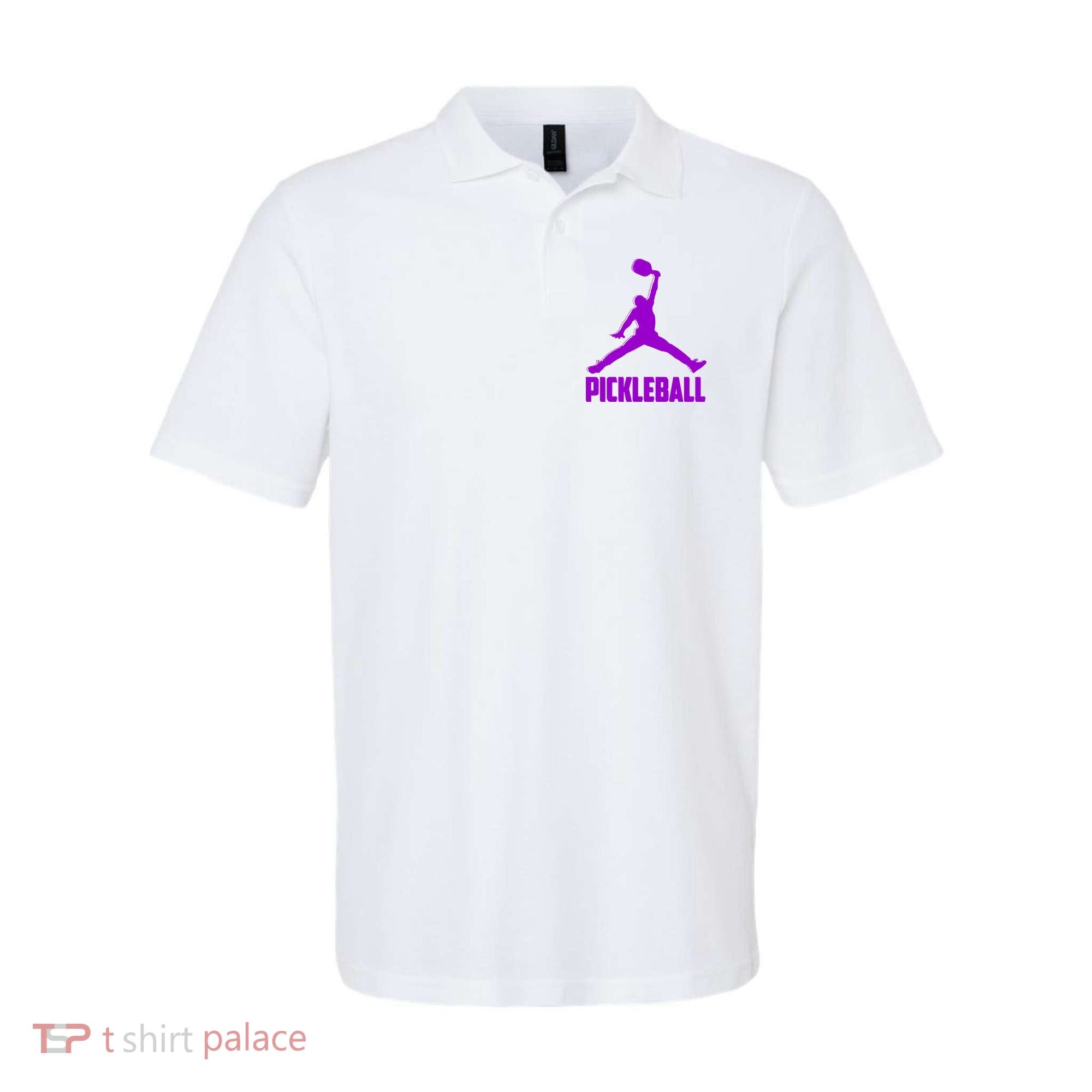 Purple Pickleball Sports Logo Polo