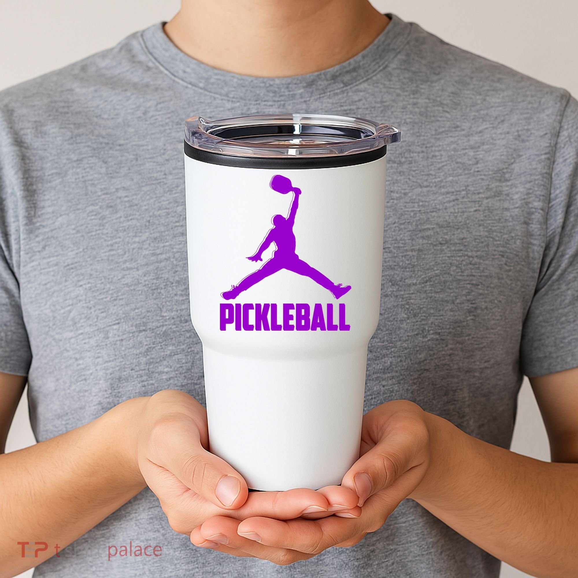 Purple Pickleball Sports Logo Tumbler